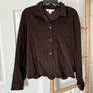 Old Navy Brown Corduroy Button-Down Shirt